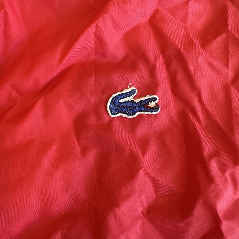 Vintage IZOD Lacoste Full Zip Windbreaker Jacket Size L Red- Blue Alligator Logo - Picture 2 of 12